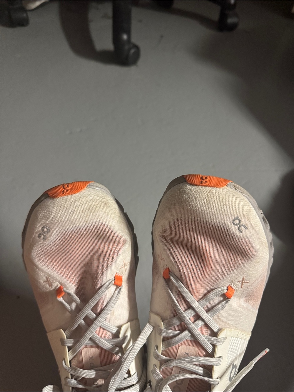 On Running Cloud Women's Running Shoes - White with Coral Accents - Picture 4 of 6